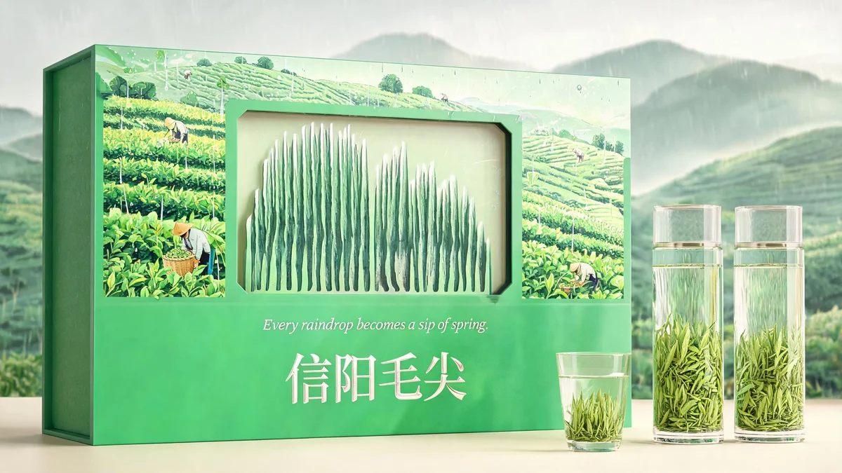 Anji Bai molded pulp tea box — bamboo vein embossing