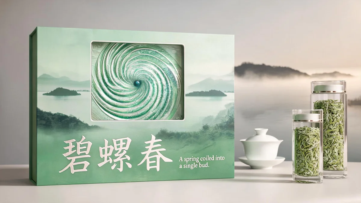 Biluochun molded pulp tea box — spiral embossing